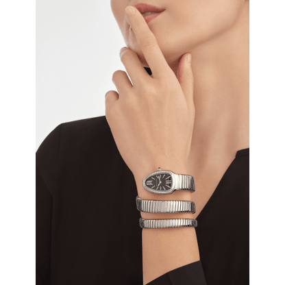 Serpenti Tubogas Gray/Black, Diamond-Set