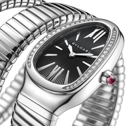 Serpenti Tubogas Gray/Black, Diamond-Set