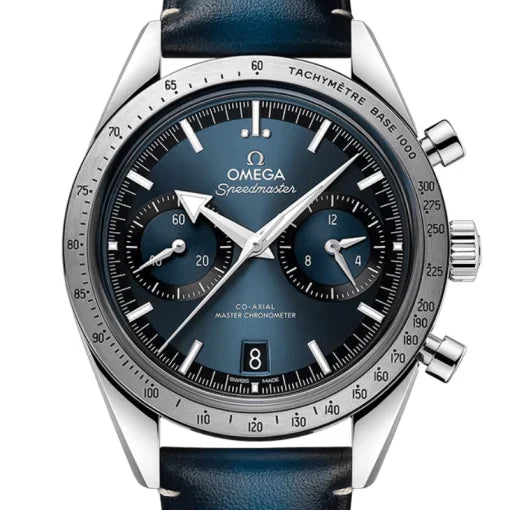 Ω OMEGA  Speedmaster 57 Cuir Bleu